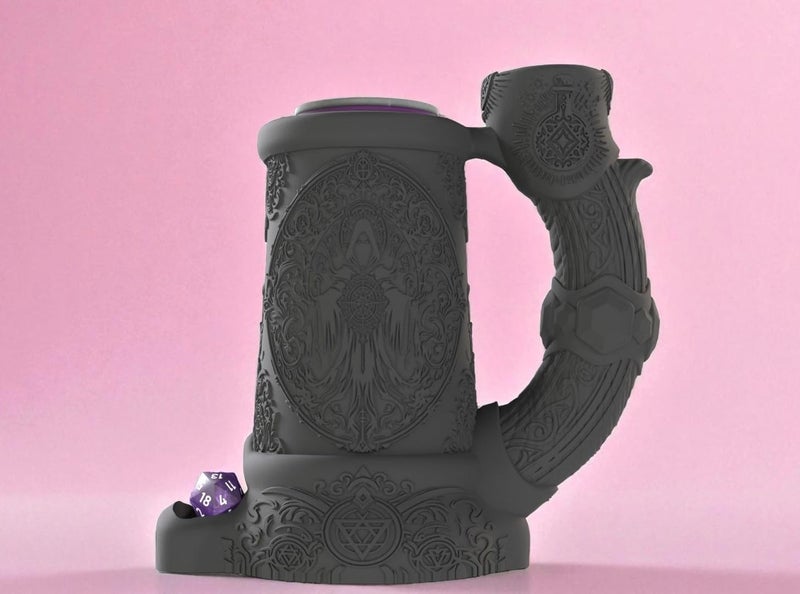 Gallery of Drip Dark Sorcerer Can Cozy Dice Tower – Fantasy DND Dice Roller & Drink Holder, Dungeons and Dragons Gift, RPG Tabletop Accessory, Dungeon Master Decor, Gothic Dice Mug (Obsidian Black, Standard 12oz Can) - Image 5